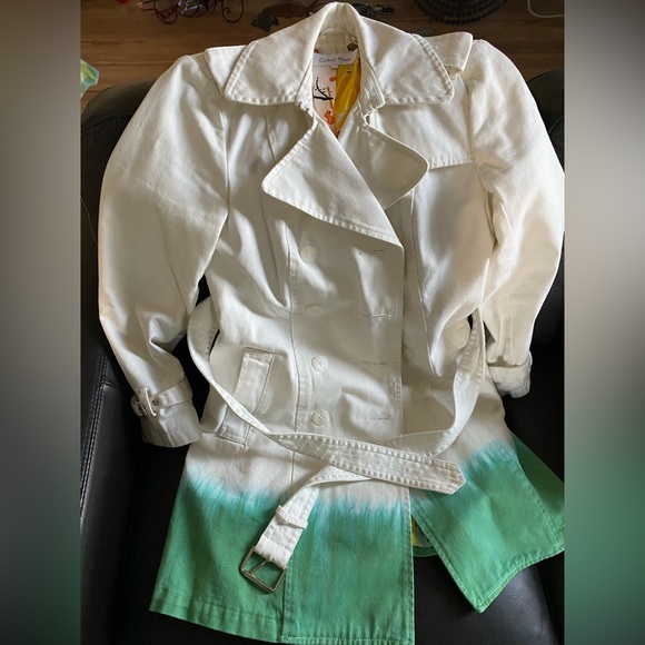 Calvin Klein jacket with multicolour lining and green edging - Picture 3 of 4